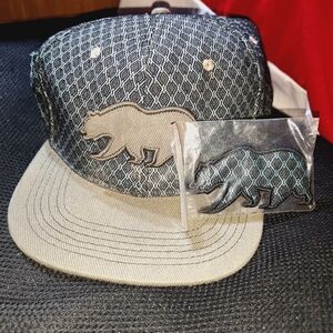 Stylish Black and Gray Bear Embroidered Cap